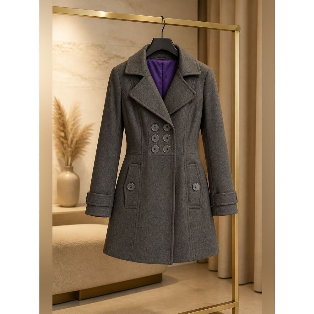 GRAY PEA COAT SIZE 10/12